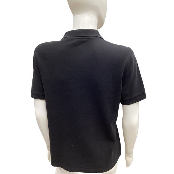 Burberry T-Shirt Women’s Size XL Classic Polo Embroidered Logo 98% Cotton Black - Picture 4 of 5